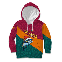 Sri Lanka Christmas Kid Hoodie with Santa Hat Fish Ocean Icons and Tri Color Festive Design - Wonder Print Shop
