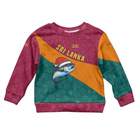Sri Lanka Christmas Kid Ugly Christmas Sweater with Santa Hat Fish Ocean Icons and Tri Color Festive Design - Wonder Print Shop