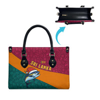 Sri Lanka Christmas Leather Bag with Santa Hat Fish Ocean Icons and Tri Color Festive Design - Wonder Print Shop