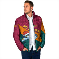 Sri Lanka Christmas Padded Jacket with Santa Hat Fish Ocean Icons and Tri Color Festive Design - Wonder Print Shop