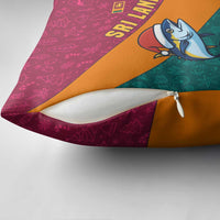Sri Lanka Christmas Pillow Cover with Santa Hat Fish Ocean Icons and Tri Color Festive Design - Wonder Print Shop