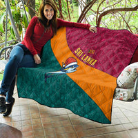 Sri Lanka Christmas Quilt with Santa Hat Fish Ocean Icons and Tri Color Festive Design - Wonder Print Shop