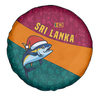 Sri Lanka Christmas Spare Tire Cover with Santa Hat Fish Ocean Icons and Tri Color Festive Design - Wonder Print Shop