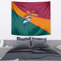 Sri Lanka Christmas Tapestry with Santa Hat Fish Ocean Icons and Tri Color Festive Design - Wonder Print Shop