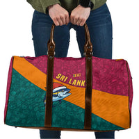Sri Lanka Christmas Travel Bag with Santa Hat Fish Ocean Icons and Tri Color Festive Design - Wonder Print Shop