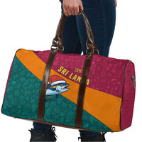 Sri Lanka Christmas Travel Bag with Santa Hat Fish Ocean Icons and Tri Color Festive Design - Wonder Print Shop