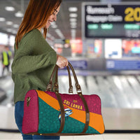 Sri Lanka Christmas Travel Bag with Santa Hat Fish Ocean Icons and Tri Color Festive Design - Wonder Print Shop