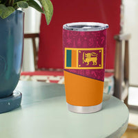 Sri Lanka Christmas Tumbler Cup with Santa Hat Fish Ocean Icons and Tri Color Festive Design - Wonder Print Shop