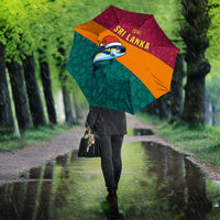 Sri Lanka Christmas Umbrella with Santa Hat Fish Ocean Icons and Tri Color Festive Design - Wonder Print Shop