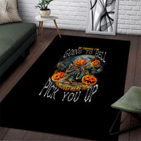 Of Course I'm Going To Hell Skull Pumpkin Halloween Area Rug - Wonder Print Shop