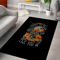 Of Course I'm Going To Hell Skull Pumpkin Halloween Area Rug - Wonder Print Shop