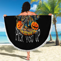 Of Course I'm Going To Hell Skull Pumpkin Halloween Beach Blanket - Wonder Print Shop