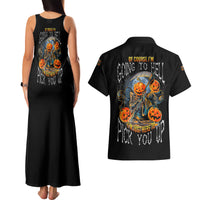 Of Course I'm Going To Hell Skull Pumpkin Halloween Couples Matching Tank Maxi Dress and Hawaiian Shirt - Wonder Print Shop