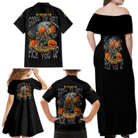 Of Course I'm Going To Hell Skull Pumpkin Halloween Family Matching Off Shoulder Maxi Dress and Hawaiian Shirt - Wonder Print Shop