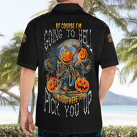 Of Course I'm Going To Hell Skull Pumpkin Halloween Hawaiian Shirt - Wonder Print Shop