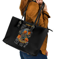 Of Course I'm Going To Hell Skull Pumpkin Halloween Leather Tote Bag - Wonder Print Shop