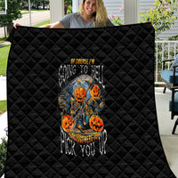 Of Course I'm Going To Hell Skull Pumpkin Halloween Quilt - Wonder Print Shop
