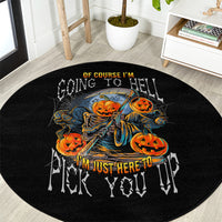 of-course-im-going-to-hell-skull-pumpkin-halloween-round-carpet