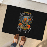 Of Course I'm Going To Hell Skull Pumpkin Halloween Rubber Doormat - Wonder Print Shop