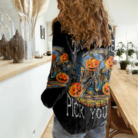 Of Course I'm Going To Hell Skull Pumpkin Halloween Women Casual Shirt - Wonder Print Shop