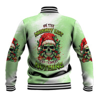 On The Naughty List Skull Christmas Baseball Jacket - Wonder Print Shop