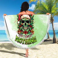 On The Naughty List Skull Christmas Beach Blanket - Wonder Print Shop