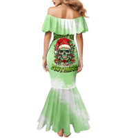 On The Naughty List Skull Christmas Family Matching Mermaid Dress and Hawaiian Shirt - Wonder Print Shop