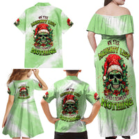 On The Naughty List Skull Christmas Family Matching Off Shoulder Maxi Dress and Hawaiian Shirt - Wonder Print Shop