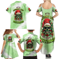 On The Naughty List Skull Christmas Family Matching Summer Maxi Dress and Hawaiian Shirt - Wonder Print Shop