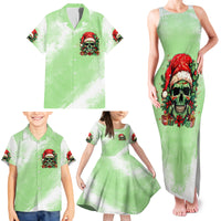 On The Naughty List Skull Christmas Family Matching Tank Maxi Dress and Hawaiian Shirt - Wonder Print Shop