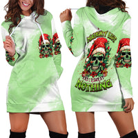 On The Naughty List Skull Christmas Hoodie Dress - Wonder Print Shop