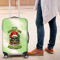 On The Naughty List Skull Christmas Luggage Cover - Wonder Print Shop
