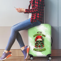 On The Naughty List Skull Christmas Luggage Cover - Wonder Print Shop