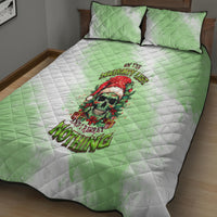 On The Naughty List Skull Christmas Quilt Bed Set - Wonder Print Shop