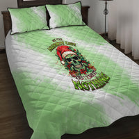 On The Naughty List Skull Christmas Quilt Bed Set - Wonder Print Shop