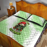 On The Naughty List Skull Christmas Quilt Bed Set - Wonder Print Shop