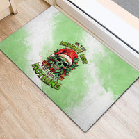 On The Naughty List Skull Christmas Rubber Doormat - Wonder Print Shop