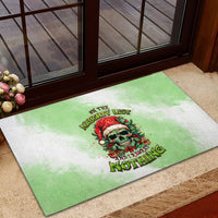 On The Naughty List Skull Christmas Rubber Doormat - Wonder Print Shop