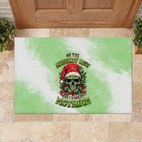 On The Naughty List Skull Christmas Rubber Doormat - Wonder Print Shop