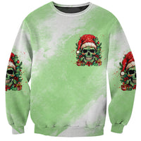 On The Naughty List Skull Christmas Sweatshirt - Wonder Print Shop
