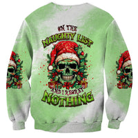 On The Naughty List Skull Christmas Sweatshirt - Wonder Print Shop