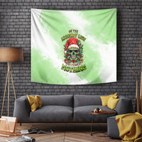 On The Naughty List Skull Christmas Tapestry - Wonder Print Shop