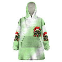 On The Naughty List Skull Christmas Wearable Blanket Hoodie - Wonder Print Shop