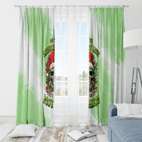 On The Naughty List Skull Christmas Window Curtain - Wonder Print Shop