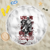 Love Me Like My Demons Do Skull Beach Blanket - Wonder Print Shop