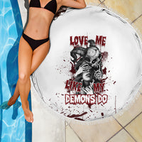 Love Me Like My Demons Do Skull Beach Blanket - Wonder Print Shop