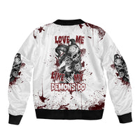 Love Me Like My Demons Do Skull Bomber Jacket - Wonder Print Shop