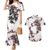 Love Me Like My Demons Do Skull Couples Matching Mermaid Dress and Hawaiian Shirt - Wonder Print Shop