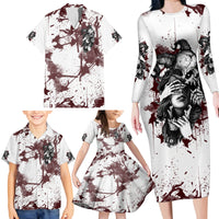 Love Me Like My Demons Do Skull Family Matching Long Sleeve Bodycon Dress and Hawaiian Shirt - Wonder Print Shop