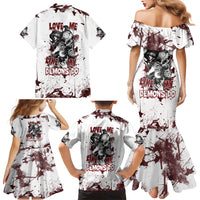 Love Me Like My Demons Do Skull Family Matching Mermaid Dress and Hawaiian Shirt - Wonder Print Shop